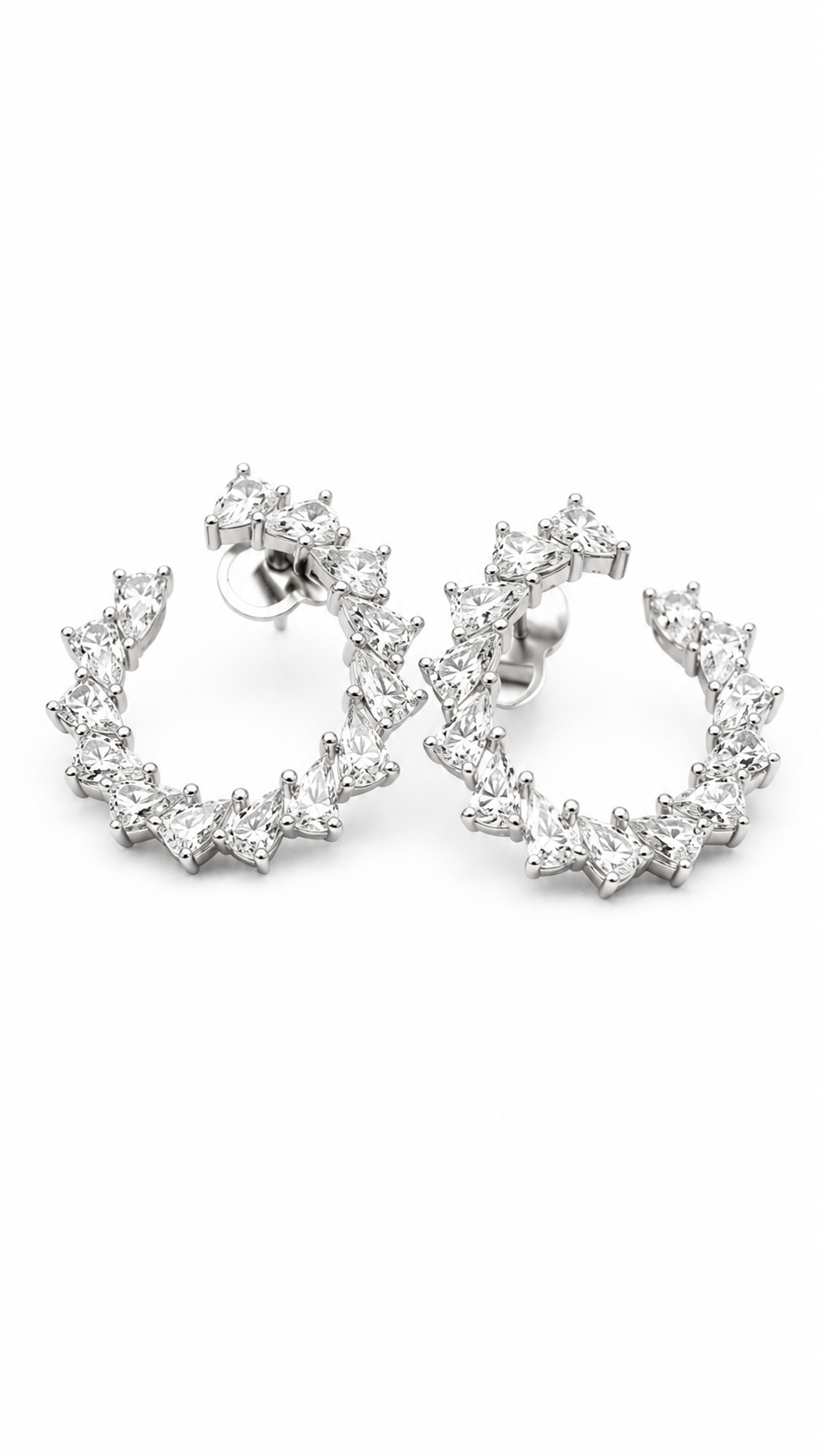 Markiz Kesim Swarovski Taşlı Gümüş Küpe