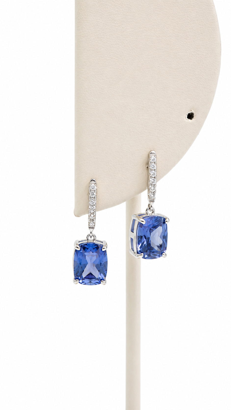 Safir Renkli Swarovski Taşlı Gümüş Küpe