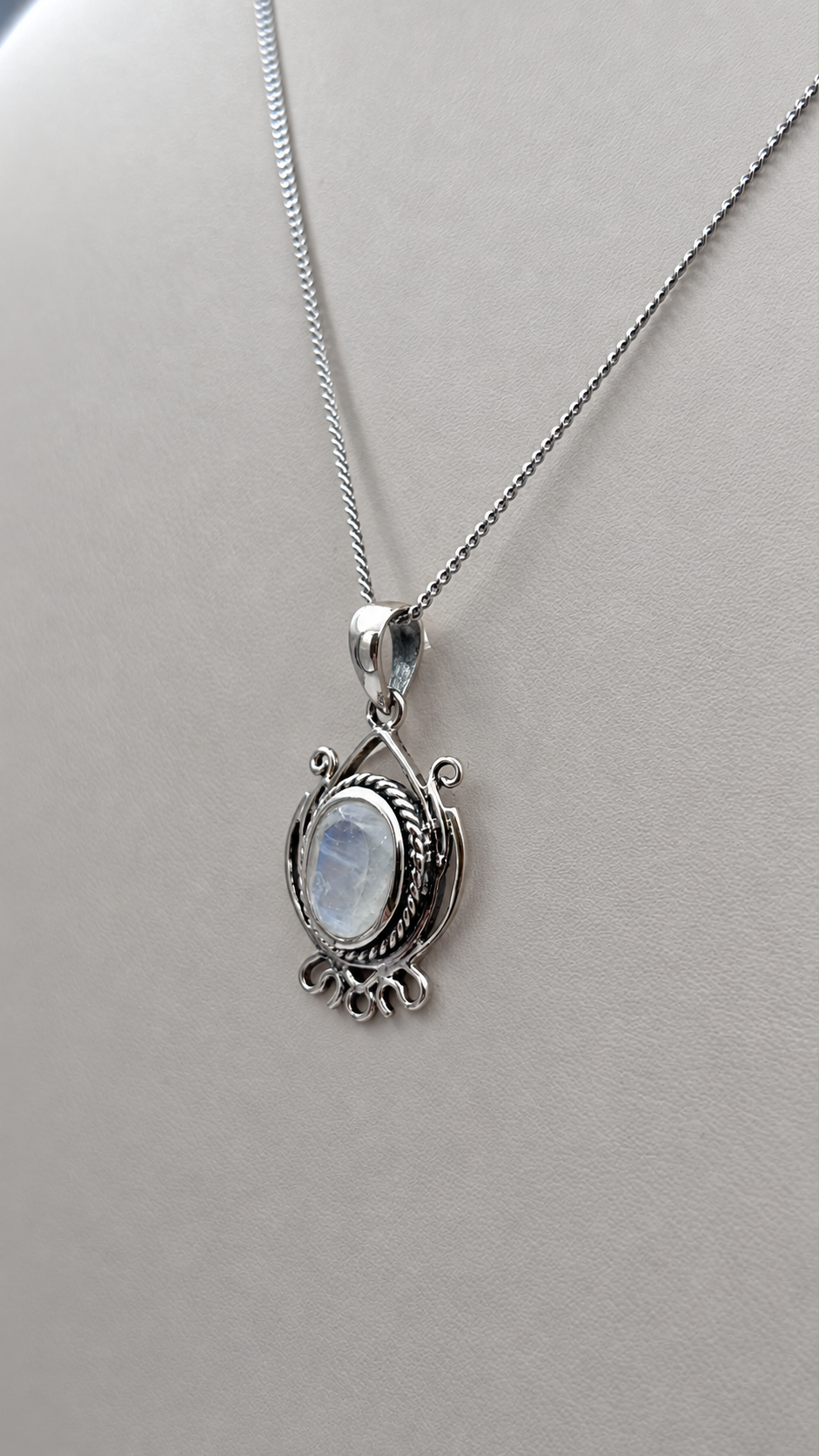 Opal Taşlı Gümüş Kolye Ucu