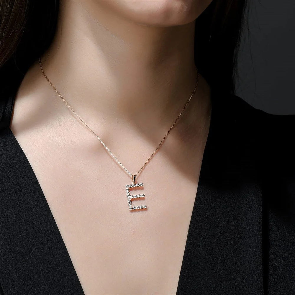 Letters Taşlı Harf Sarı Altın Charm