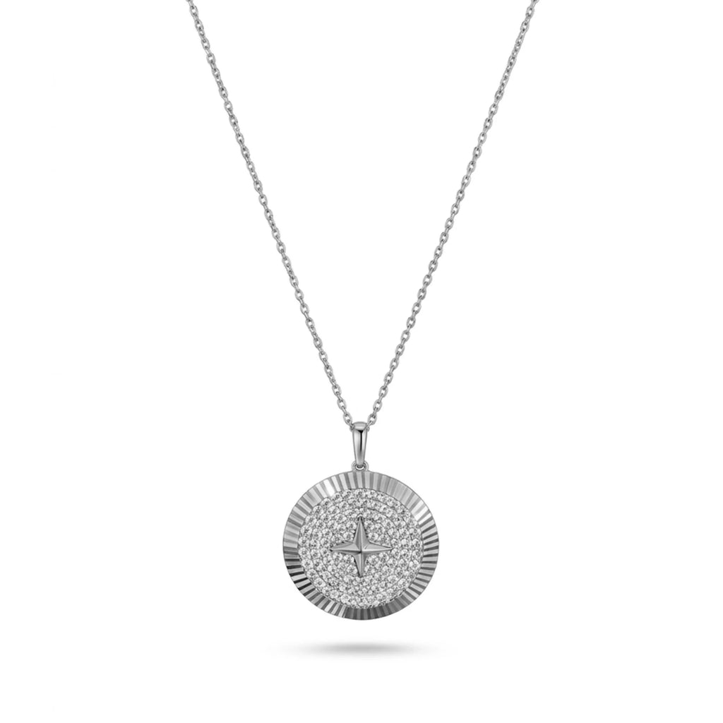 Çakra Pattern Taşlı Altın Kolye