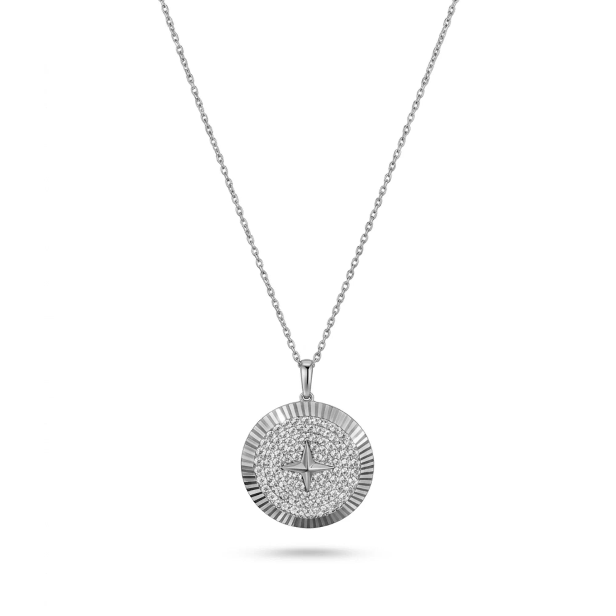 Çakra Pattern Taşlı Altın Kolye