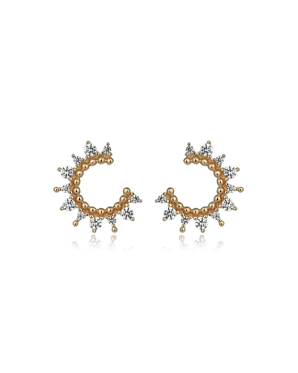 Işıltılı Ear Cuff Altın Küpe