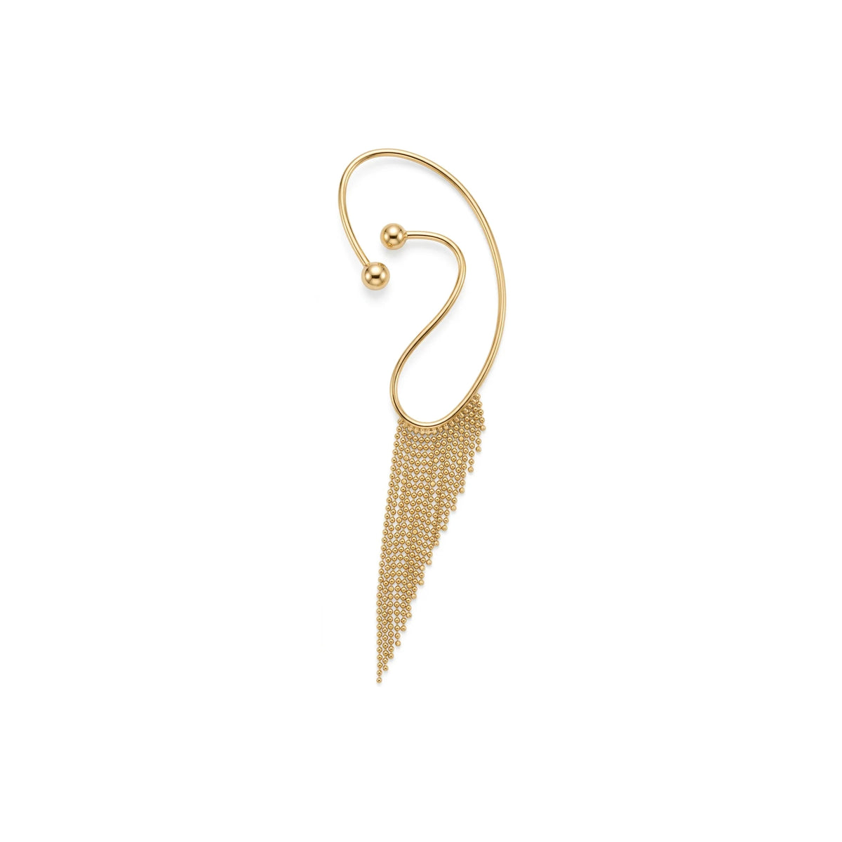 Art of Ear Sallantılı Dorika Zincir Püsküllü Tek Altın Küpe
