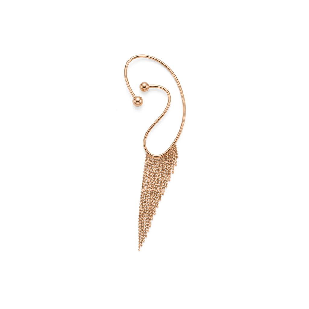 Art of Ear Sallantılı Dorika Zincir Püsküllü Tek Altın Küpe