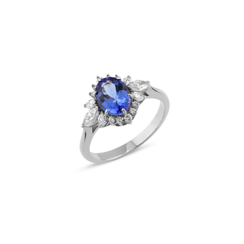 Tanzanit Taşlı 0.44 ct Pırlanta Yüzük