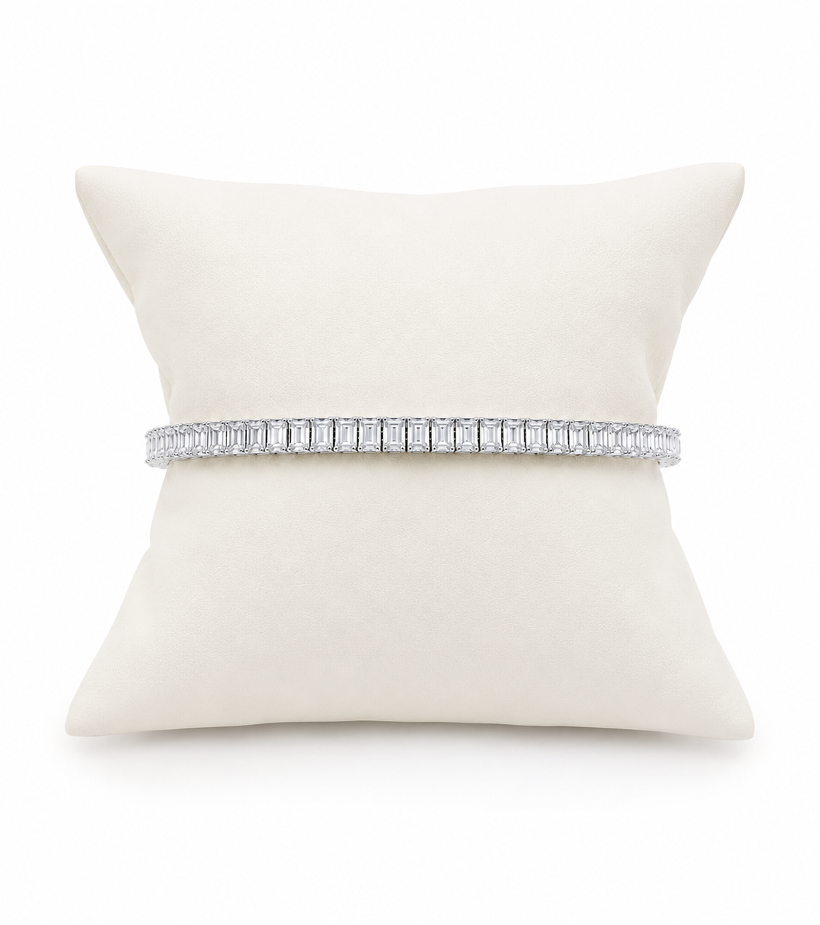 Swarovski Taşlı Baget Suyolu Gümüş Bileklik