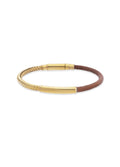 Sarı Renk Derili Gümüş Bileklik