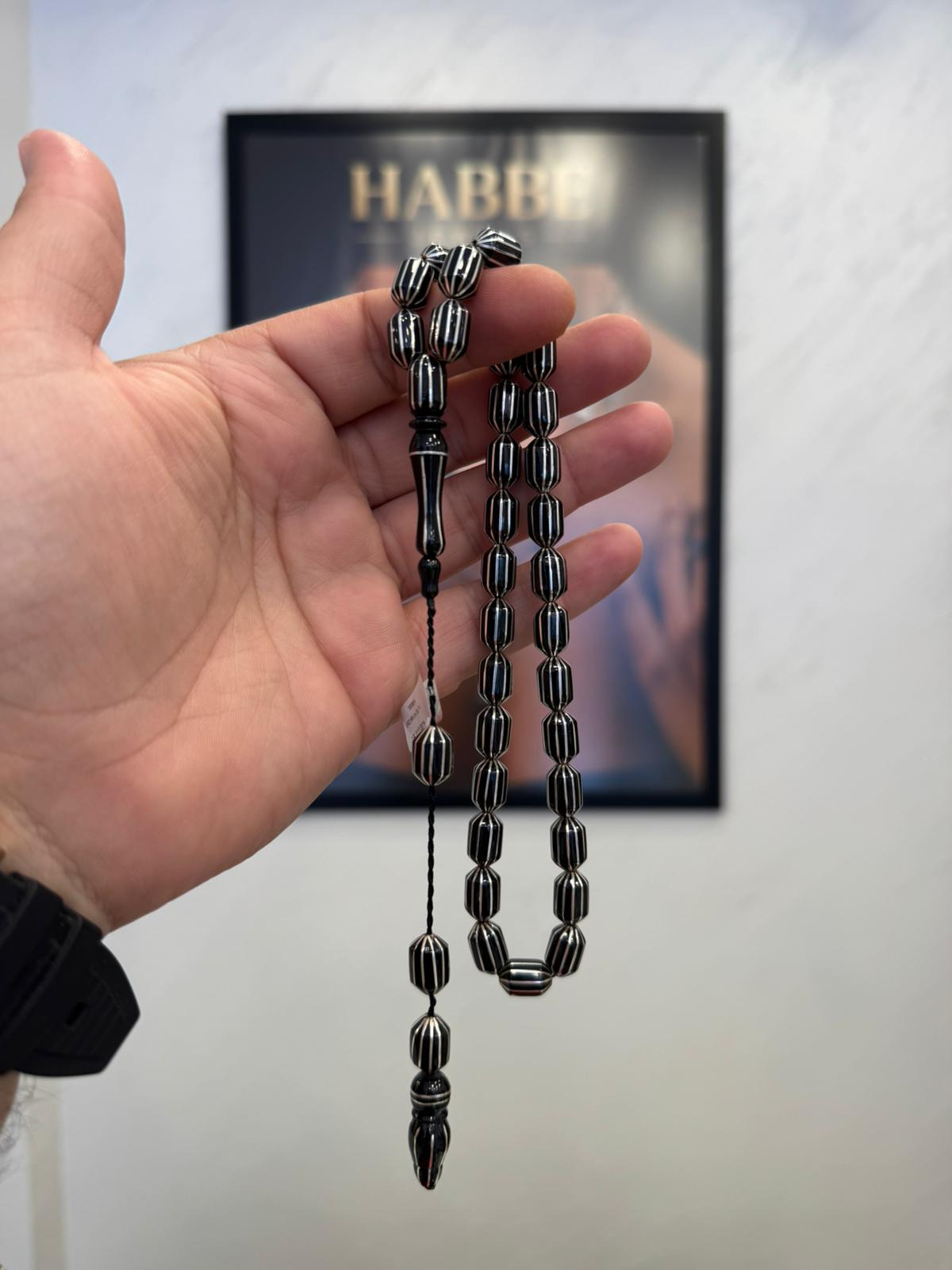 Gümüş İşlemeli Kapsül Kesim Sistemli Erzurum Oltu Tespih