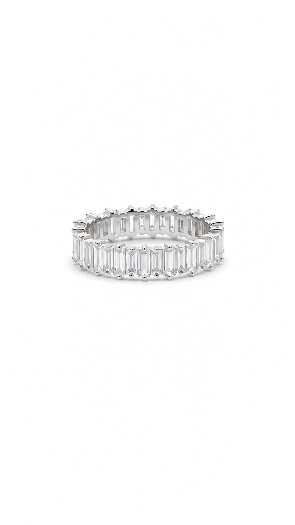 Swarovski Taşlı Baget Tamtur Gümüş Yüzük