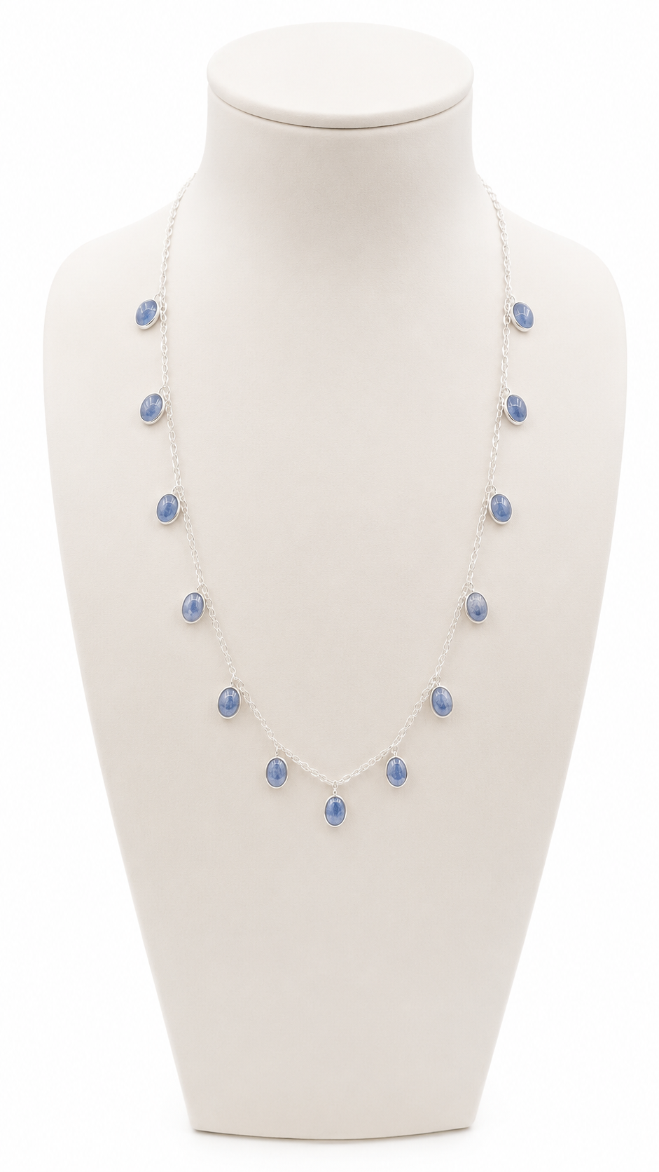 Safir Renkli Swarovski Taşlı Gümüş Küpe